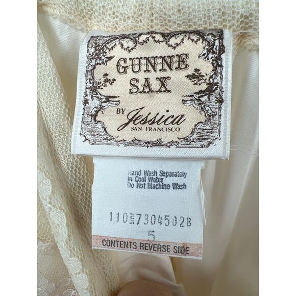 GUNNE SAX by Jessica Vintage women's cream lace boho maxi dress size 5 - Picture 9 of 10
